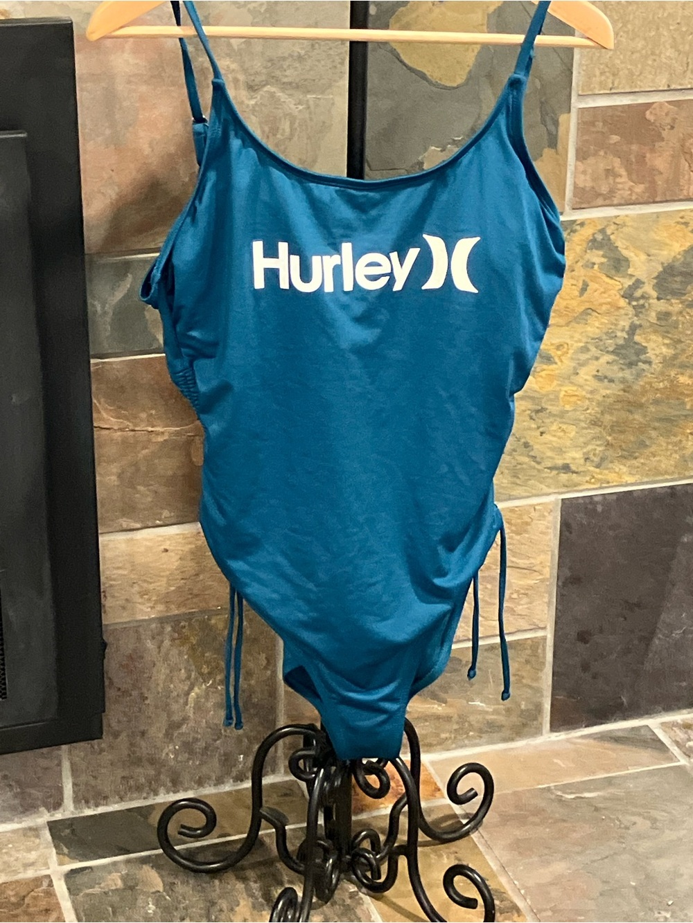 Hurley Deep Teal Logo One-Piece Swimsuit